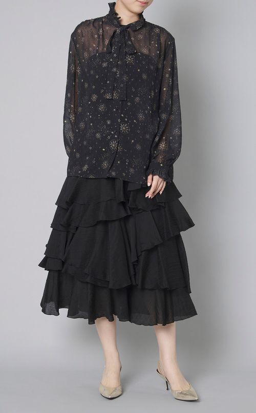 スノーフレイクシフォンブラウス