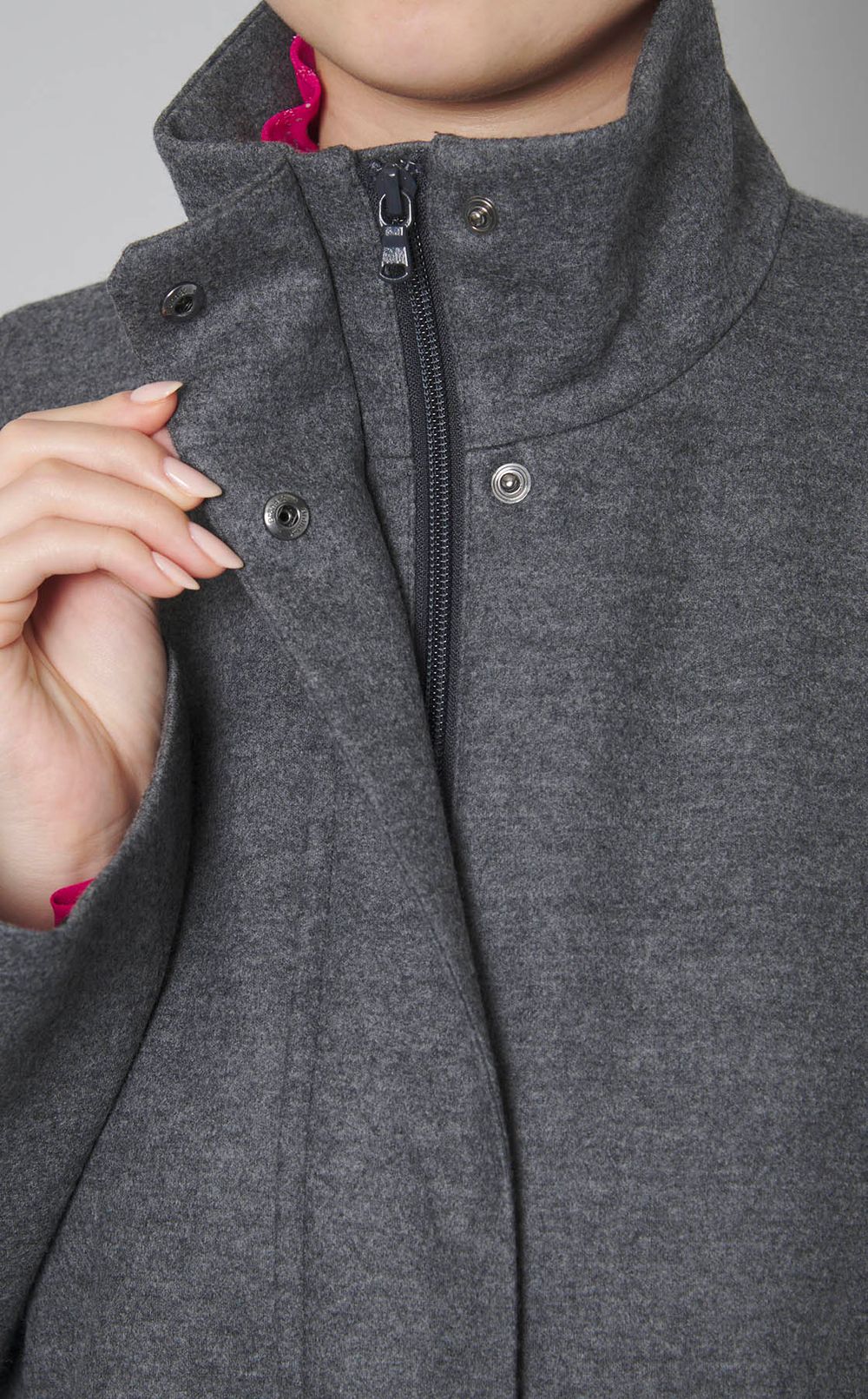 ウールスムーススタンドカラーコート