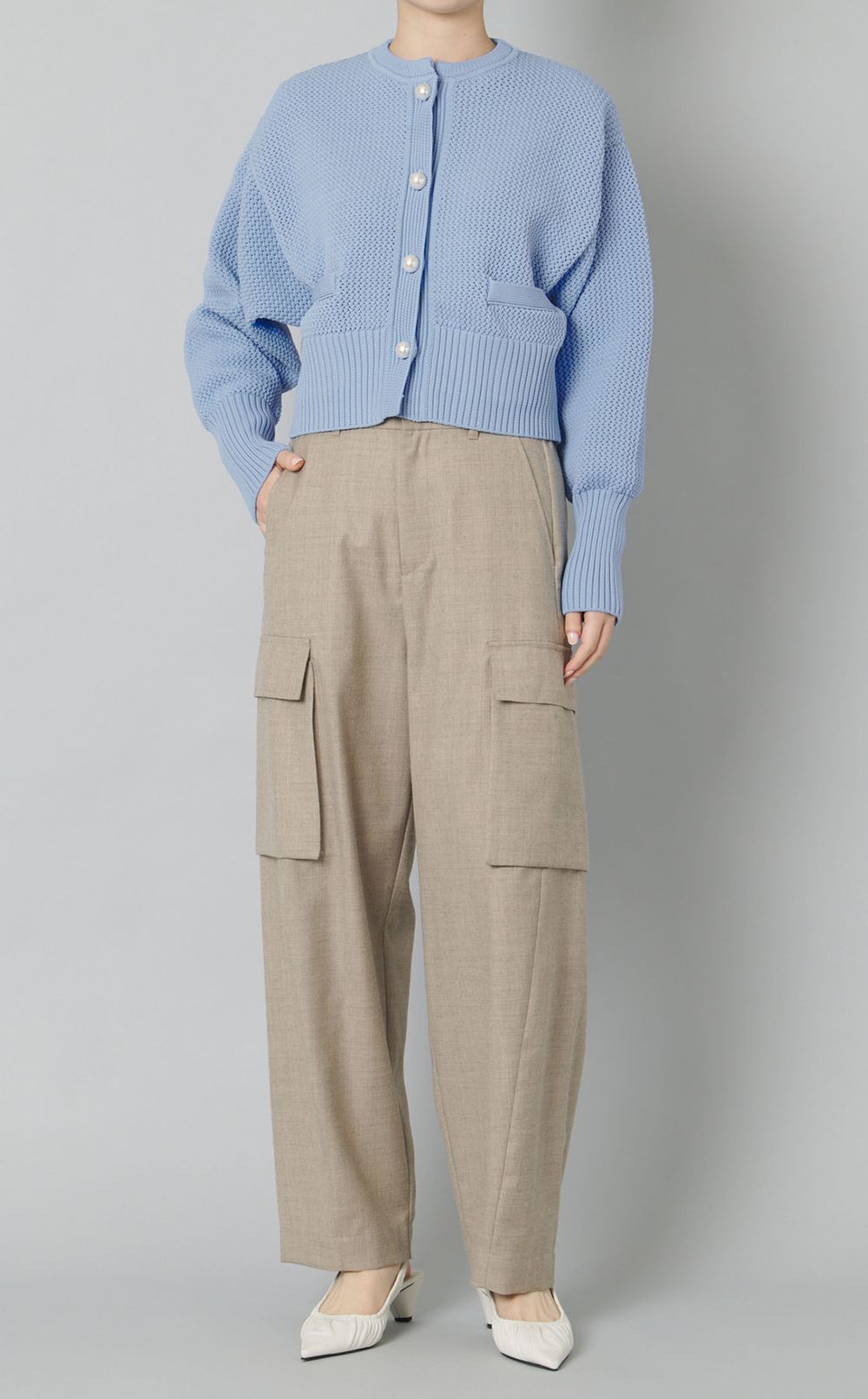 パールボタンニットカーディガン