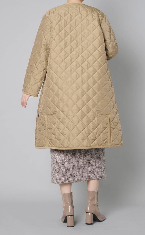 キルティングダブル仕立てロングコート