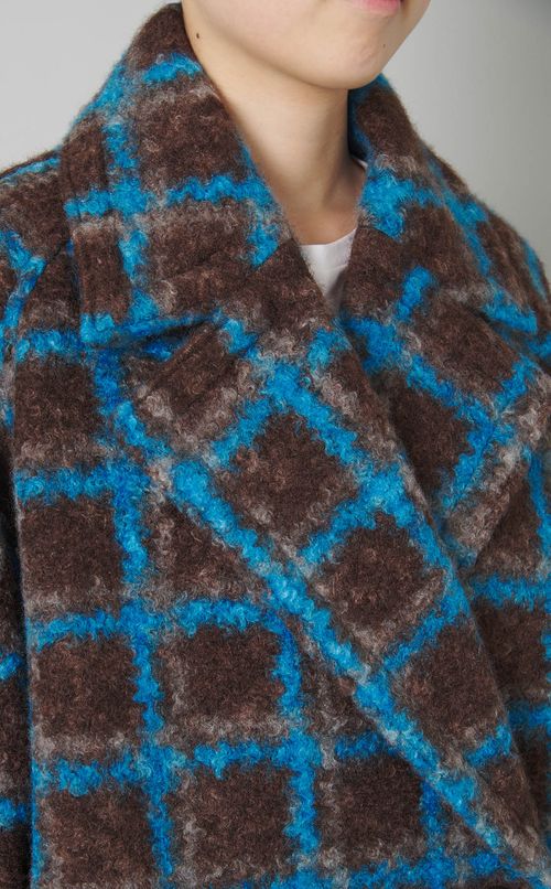 チェックオーバーミドルコート