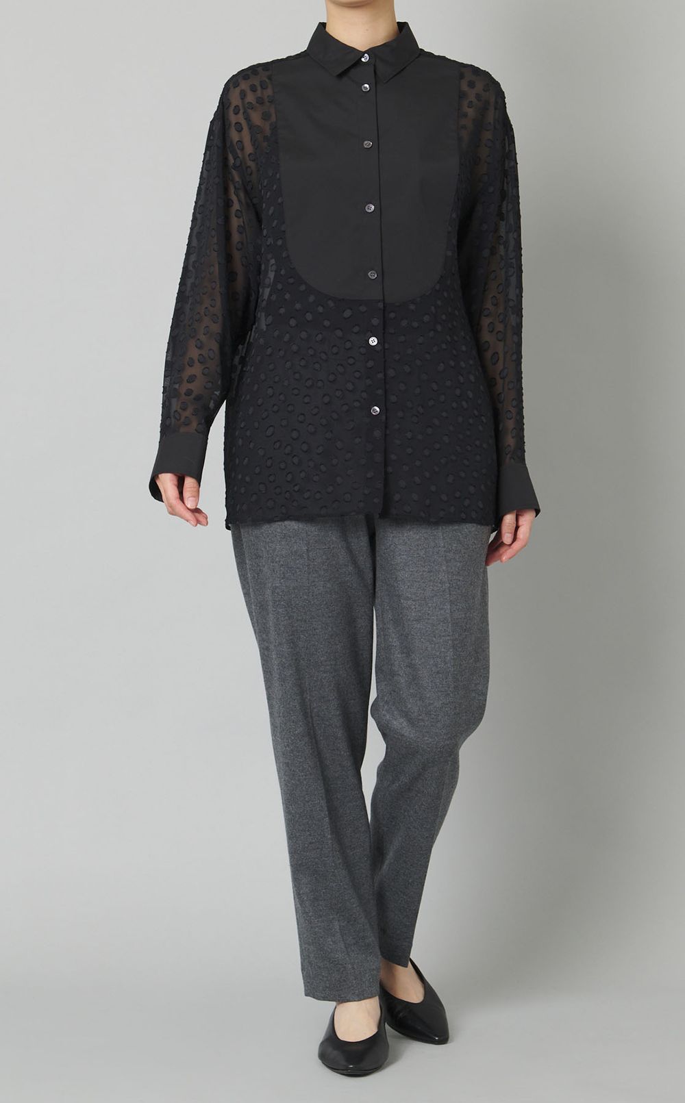 ウールスムーステーパードパンツ