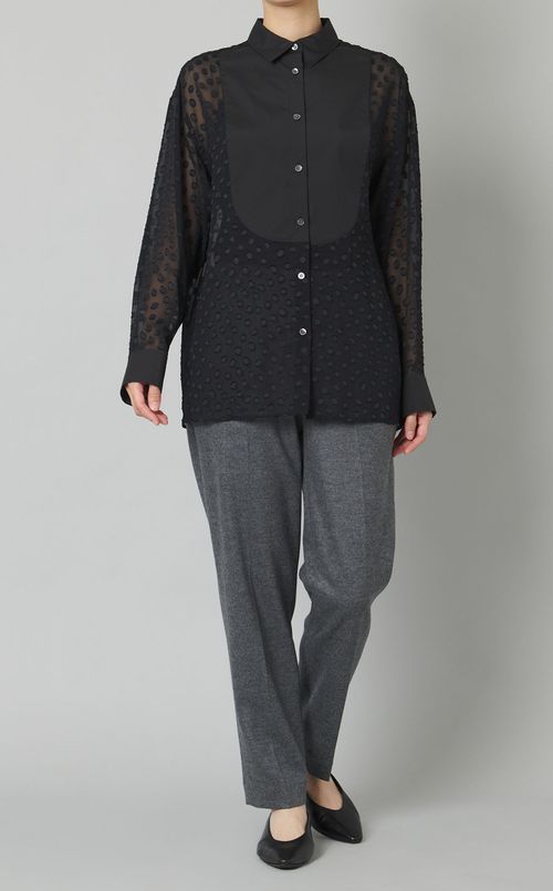 ウールスムーステーパードパンツ