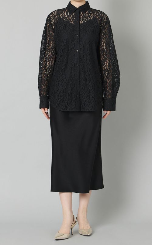 タックバイアスサテンスカート