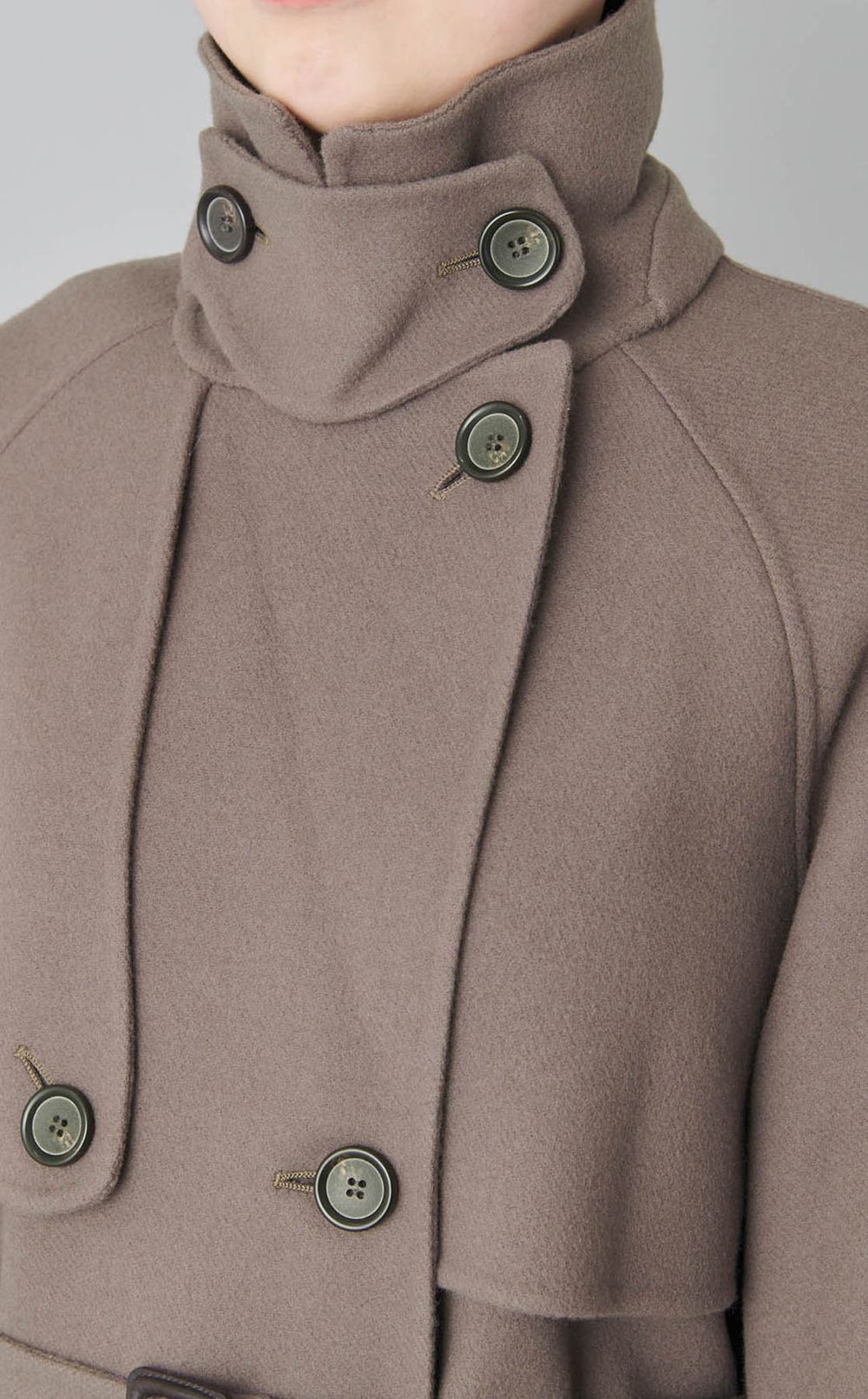 ウール混ロングトレンチコート