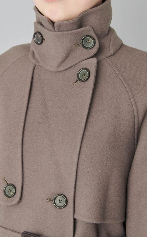 ウール混ロングトレンチコート