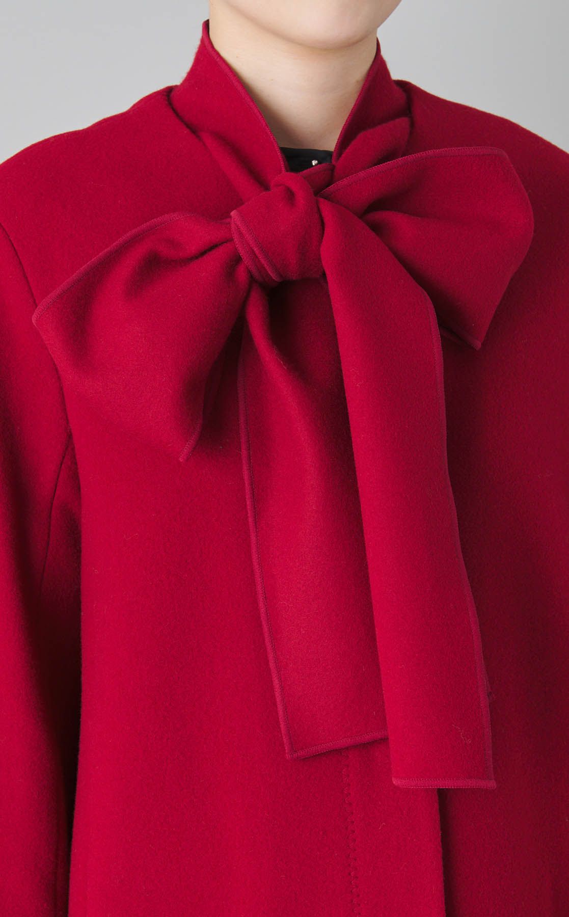 CELFORD｜リボンストール付きノーカラーコート