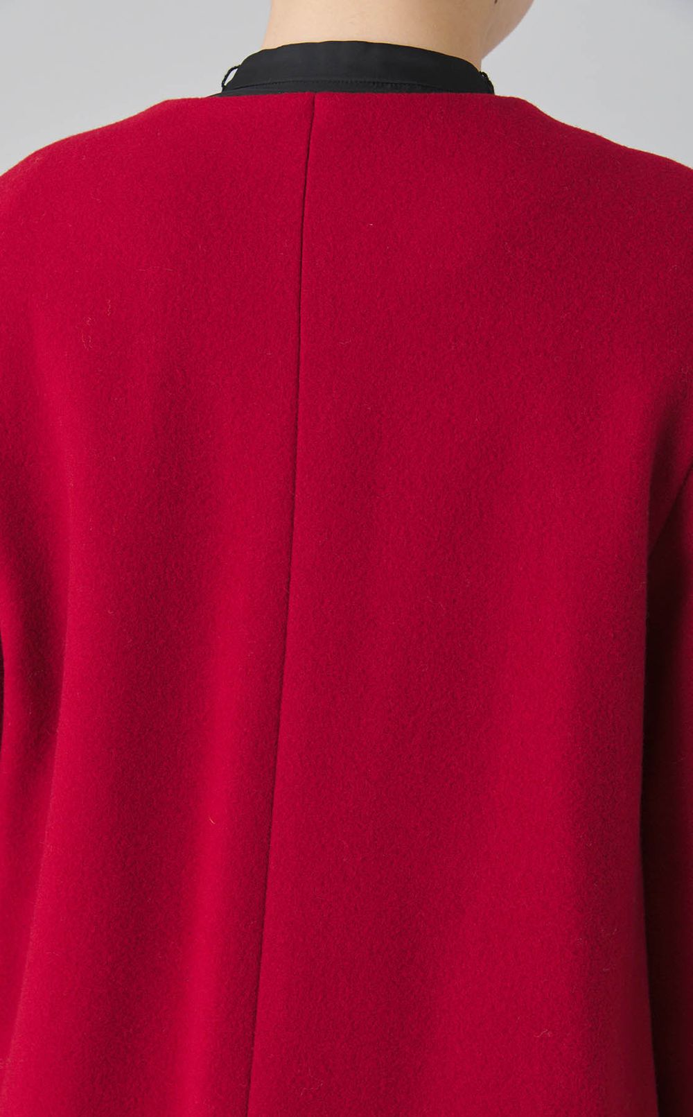 リボンストール付きノーカラーコート