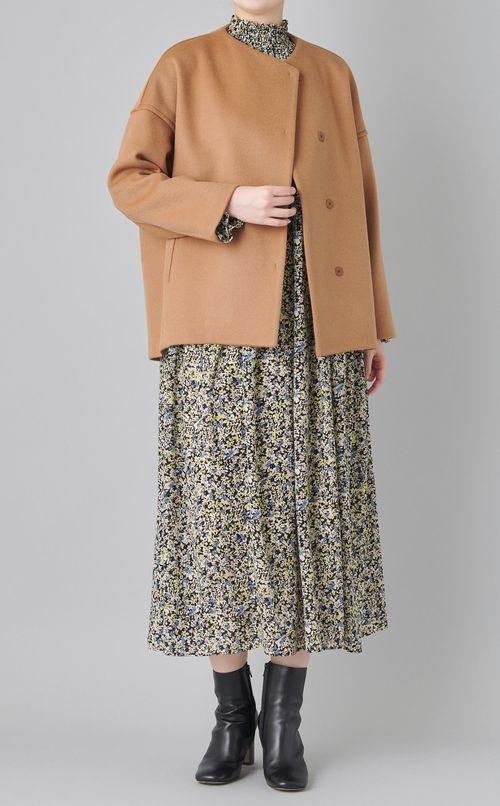 ウールカシミヤショートコクーンコート