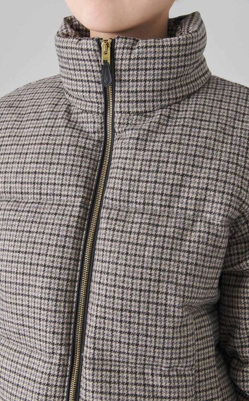 ウールチェック中綿ダウンブルゾン