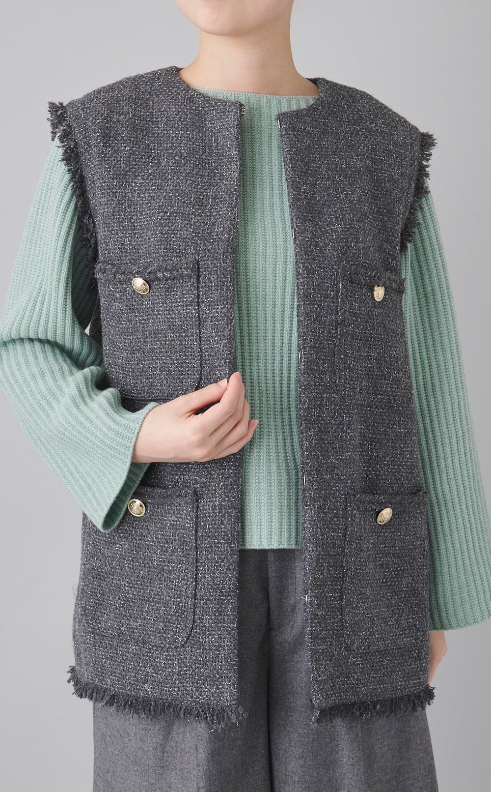 2wayツイードジャケット