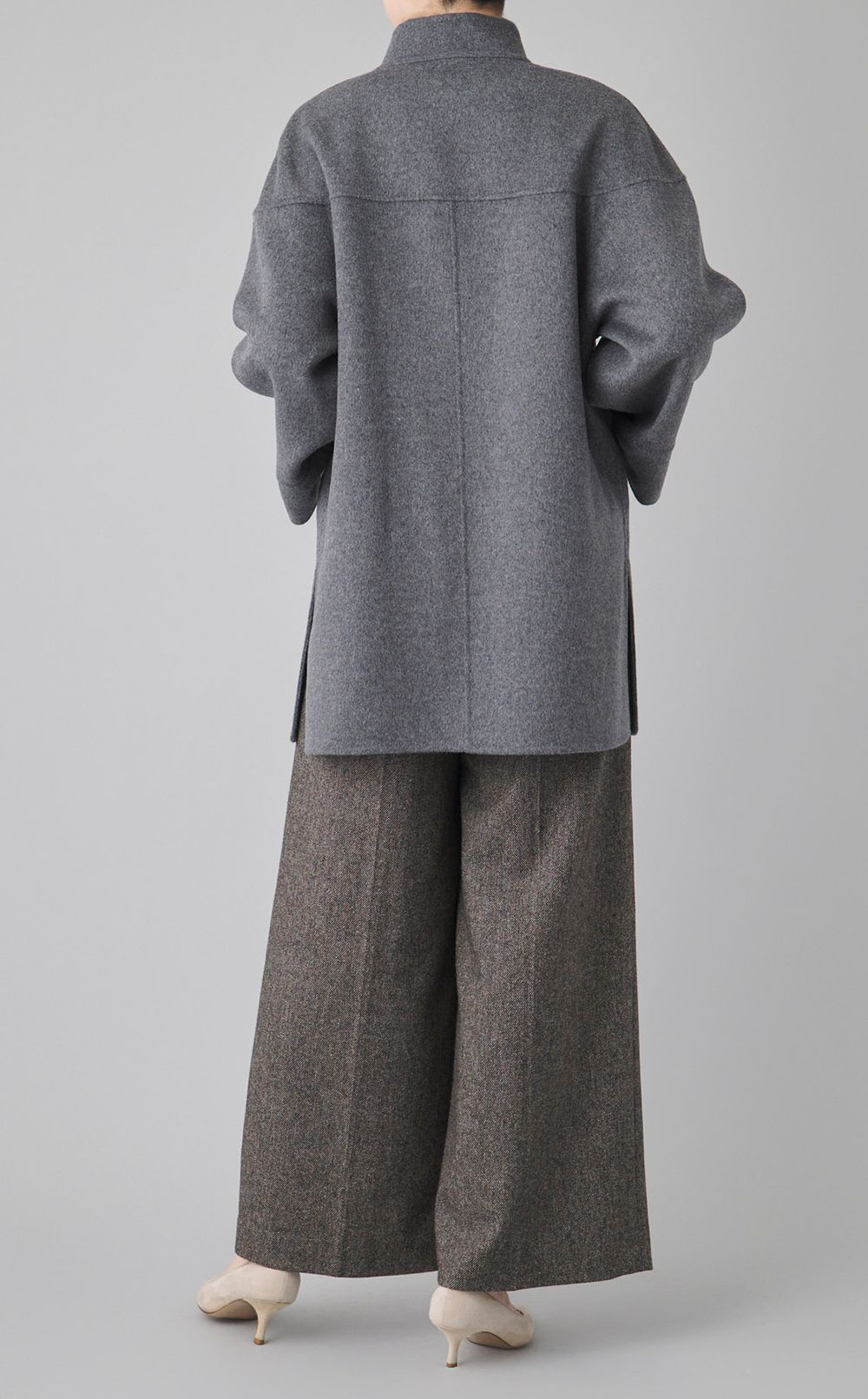 ダブルフェイススタンドカラーコート