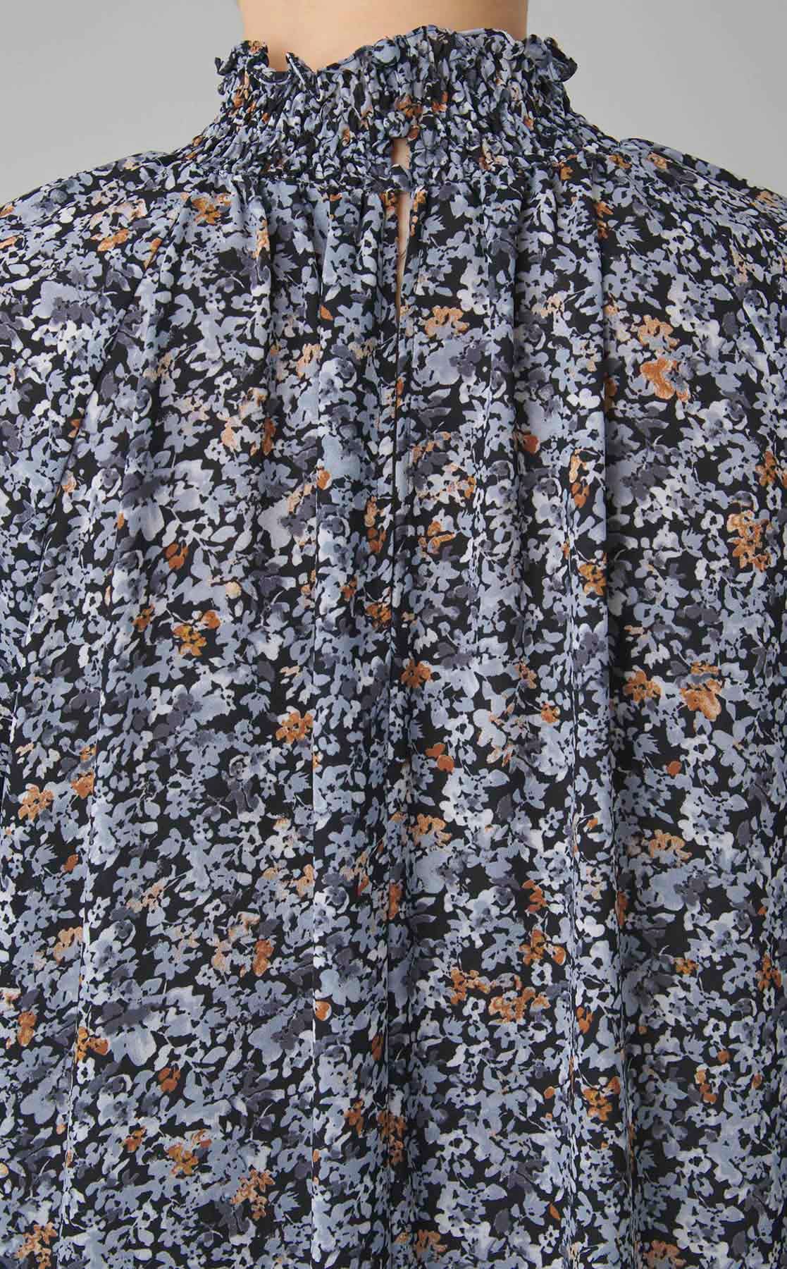 Ballsey｜フラワープリントシャーリングワンピース