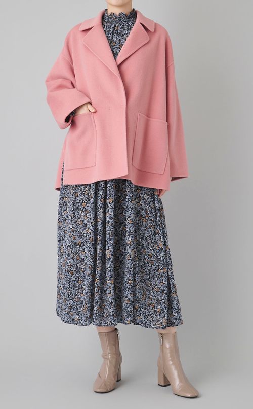 リバーオープンカラーショートコート