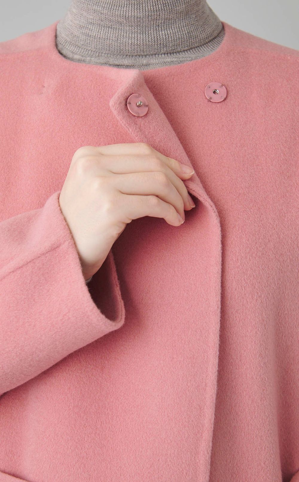 ウールリバーノーカラーコート