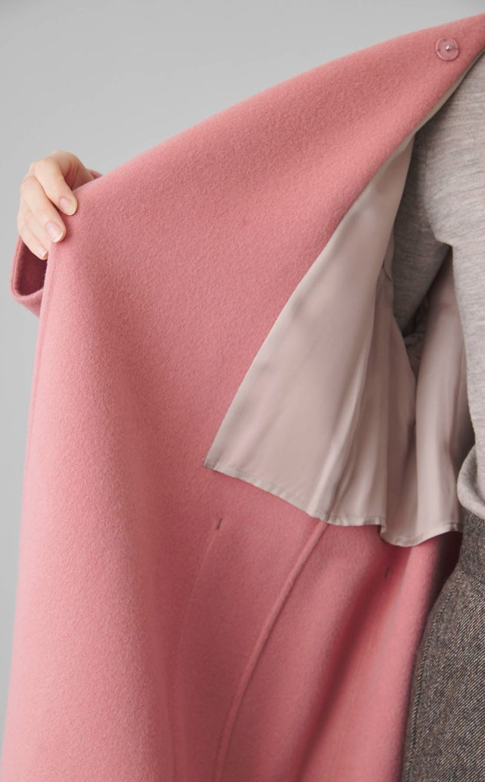 ウールリバーノーカラーコート