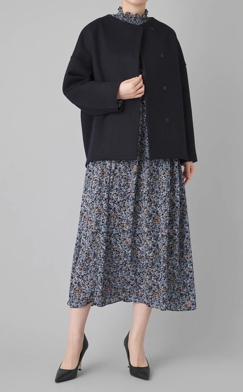 ウールカシミヤショートコクーンコート