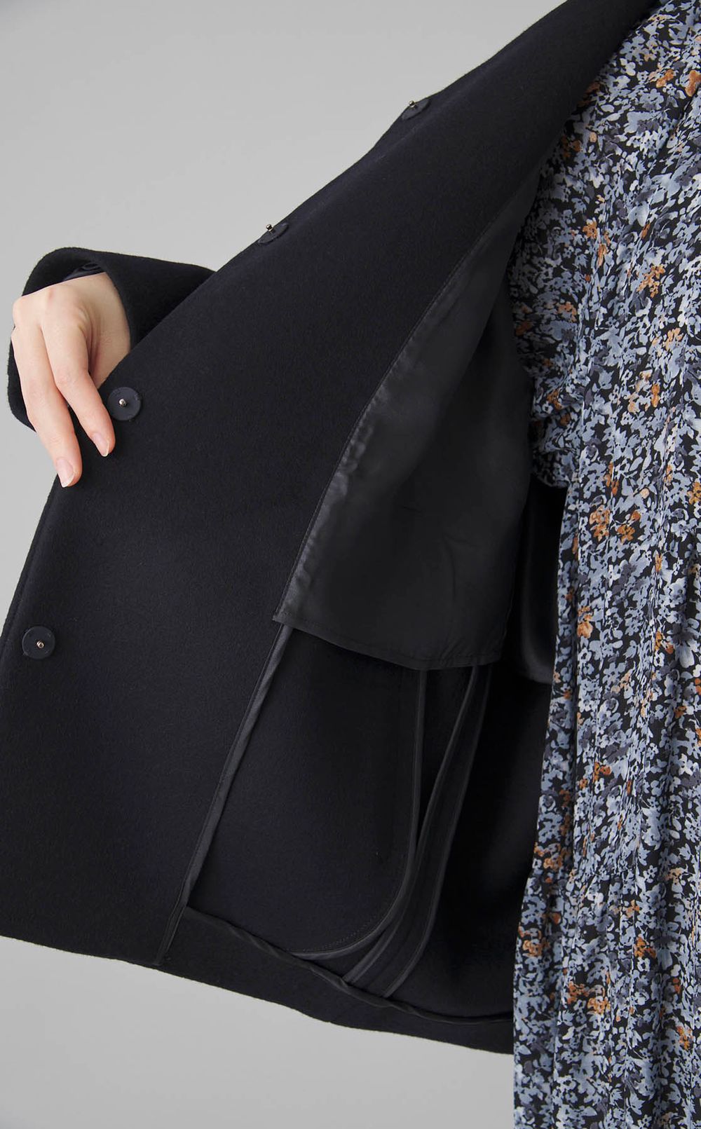 ウールカシミヤショートコクーンコート