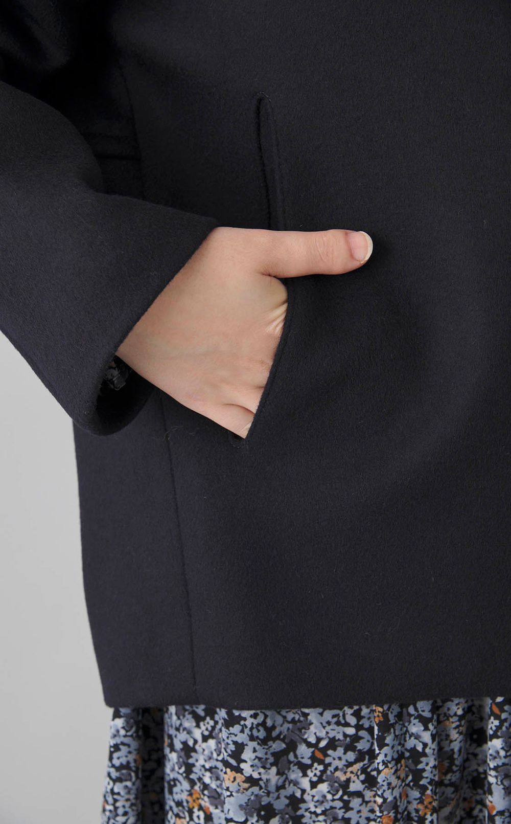 ウールカシミヤショートコクーンコート