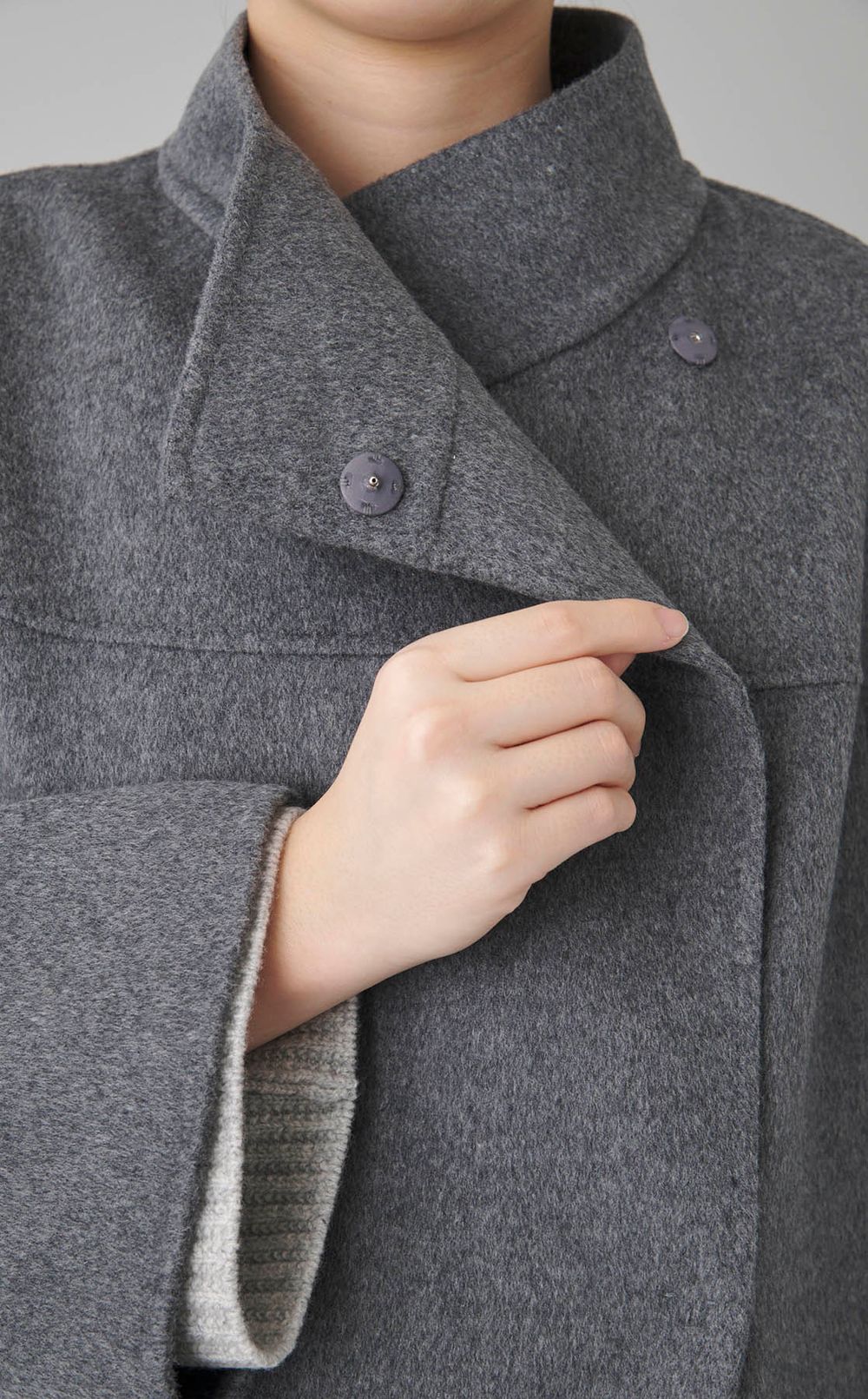 ダブルフェイススタンドカラーコート