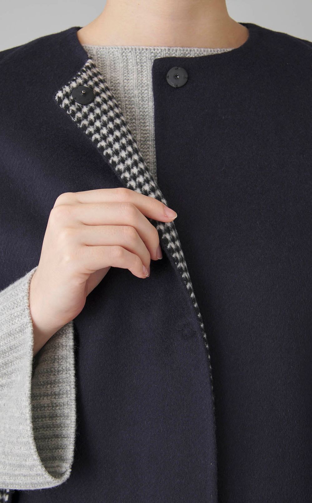 ダブルフェイスリバーシブルポンチョ