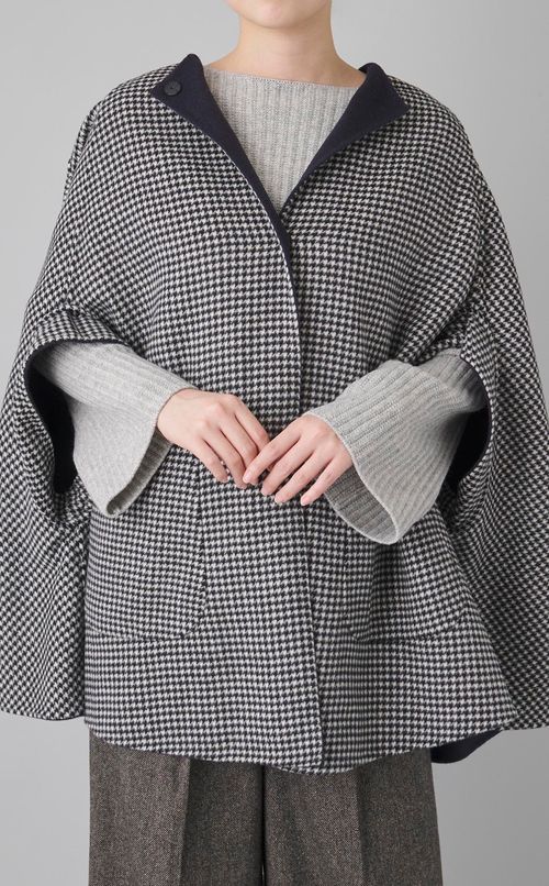 ダブルフェイスリバーシブルポンチョ