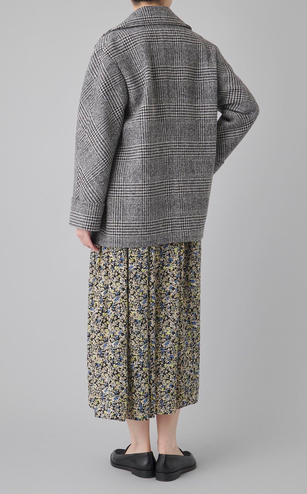 グレンチェックボクシーダブルコート