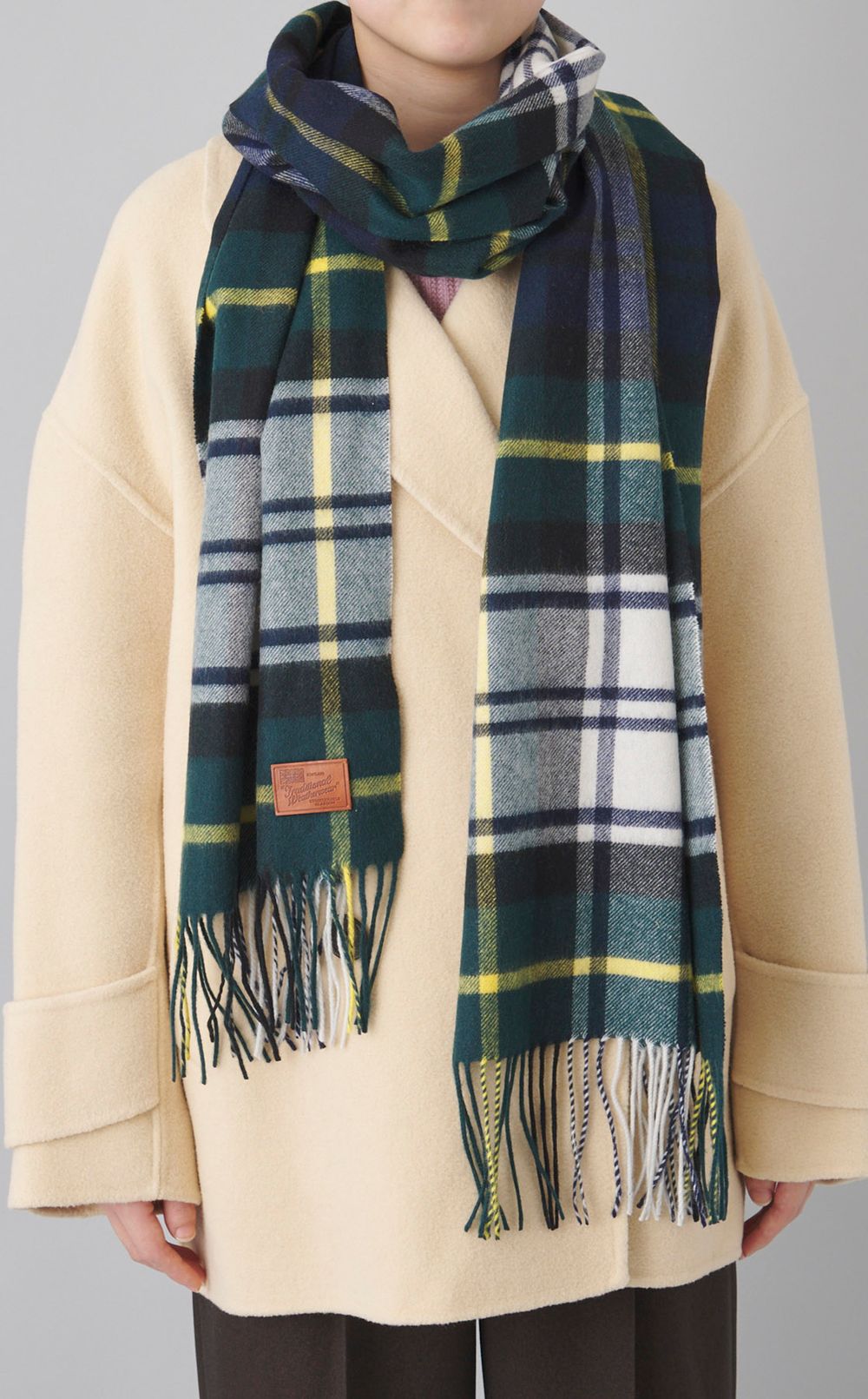 タータンチェックカシミヤマフラー