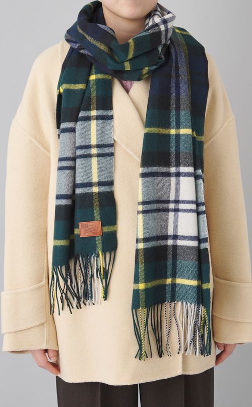 タータンチェックカシミヤマフラー
