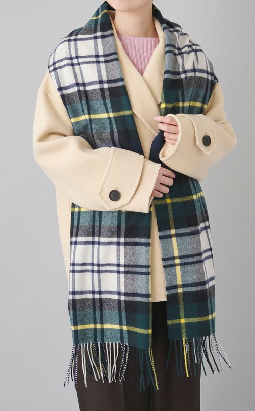 タータンチェックカシミヤマフラー