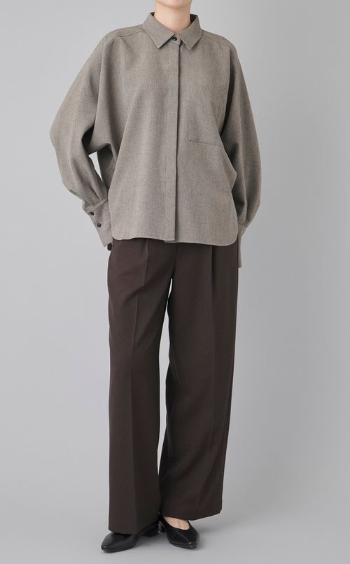 ドルマンスリーブツイルシャツ