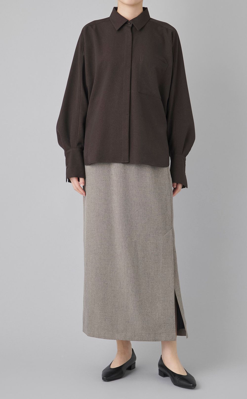 ドルマンスリーブツイルシャツ