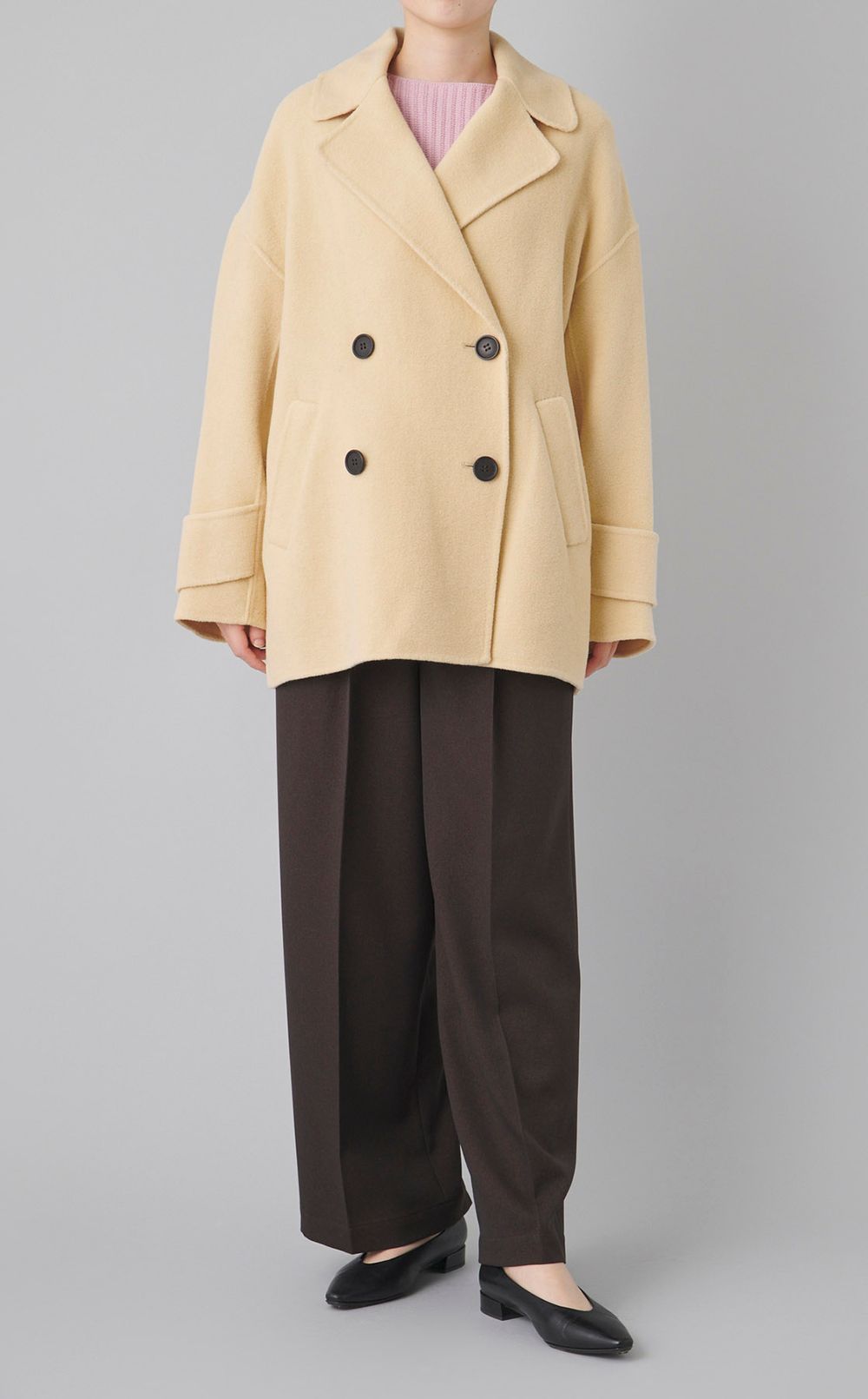 ウールコクーンシルエットPコート