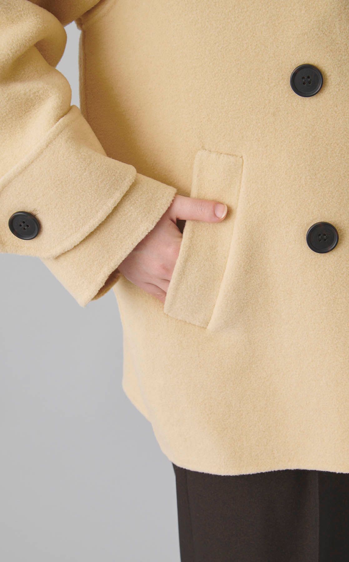 新品 Mila Owen woolコクーンシルエットピーコート Mila Owen｜ウールコクーンシルエットPコート