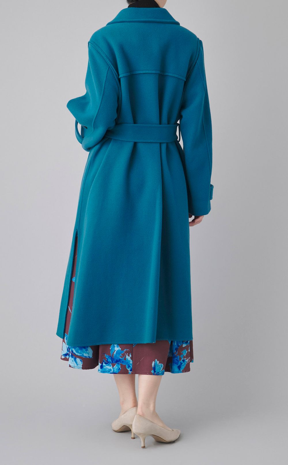 ステンカラースリットロングコート