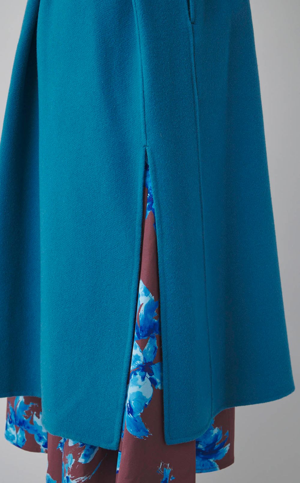 ステンカラースリットロングコート