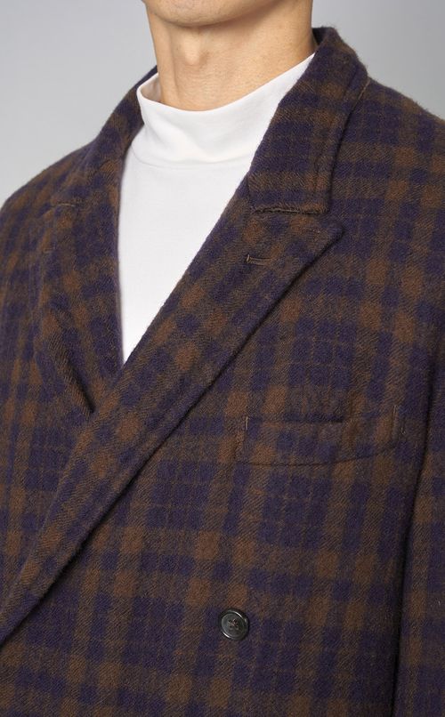 フリングチェックダブルコート