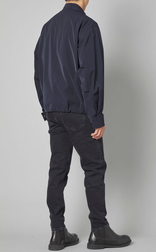 スタンドカラーボマーブルゾン