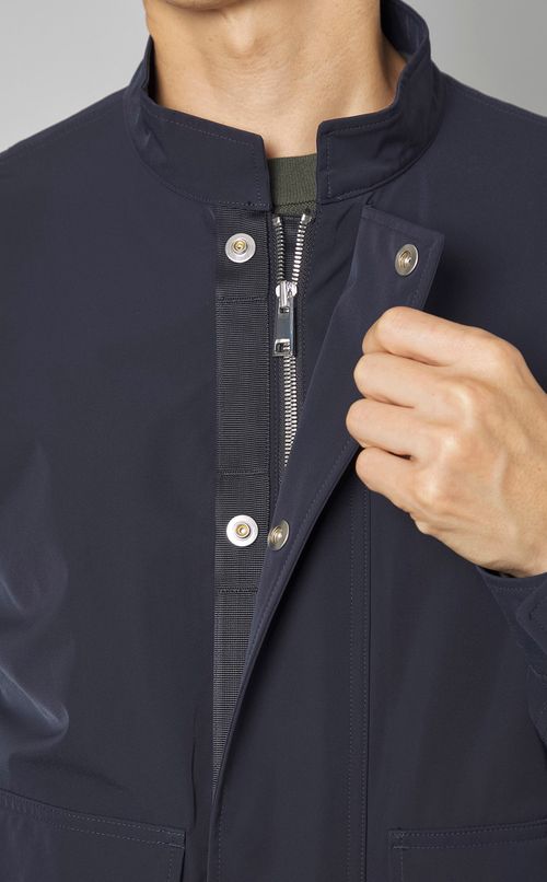 スタンドカラーボマーブルゾン