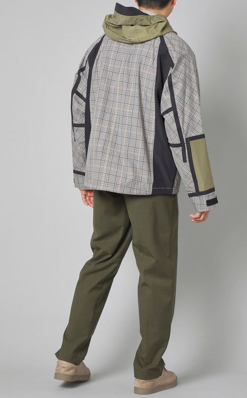 チェックボンディングフードブルゾン