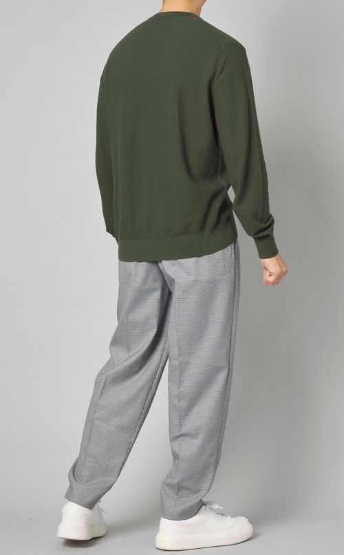 レーヨンポリエステルクルーネックニット