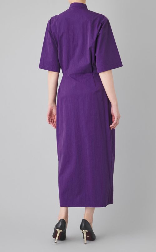 バンドカラーウエストリボンワンピース