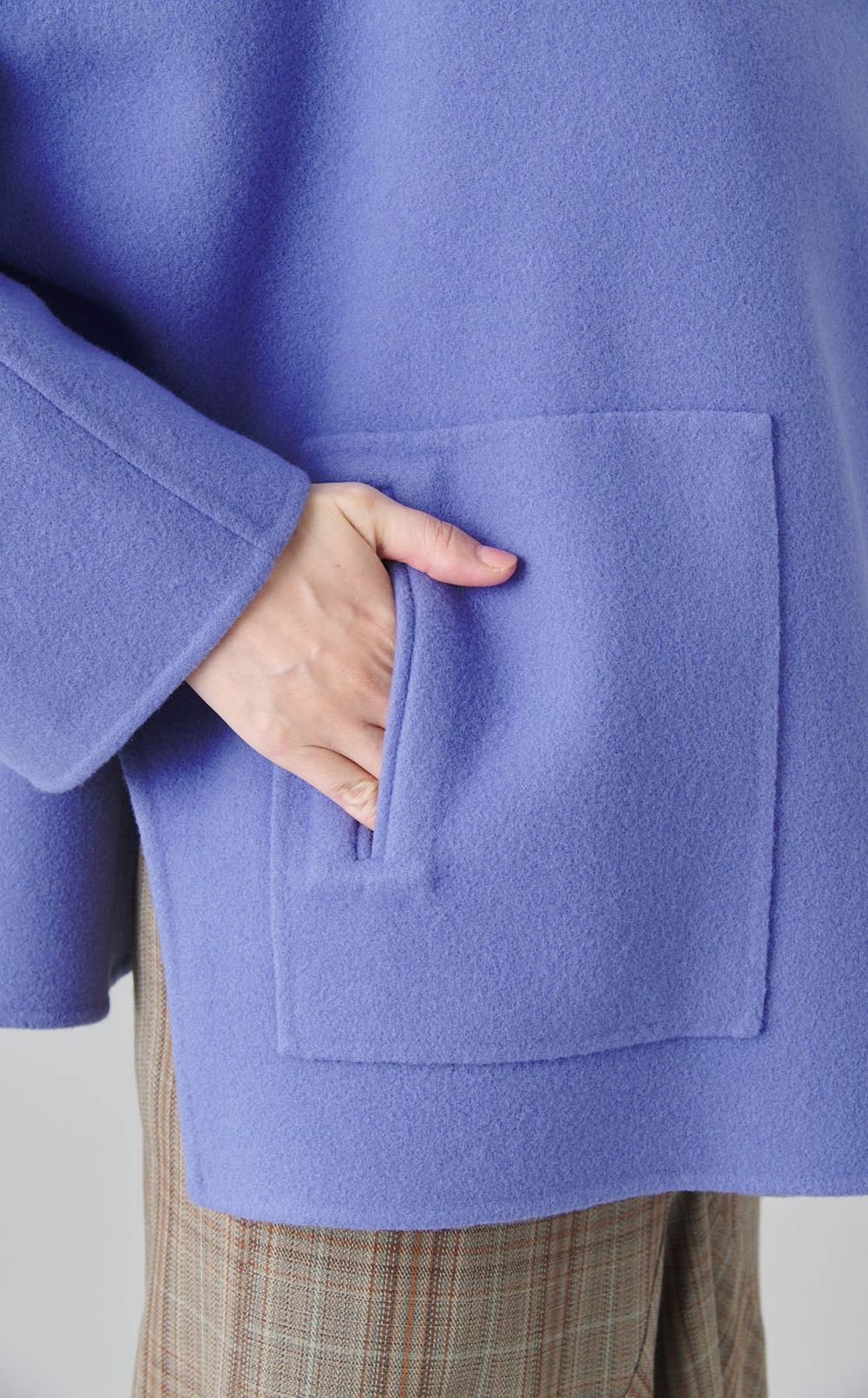 ストール付きポンチョショートコート