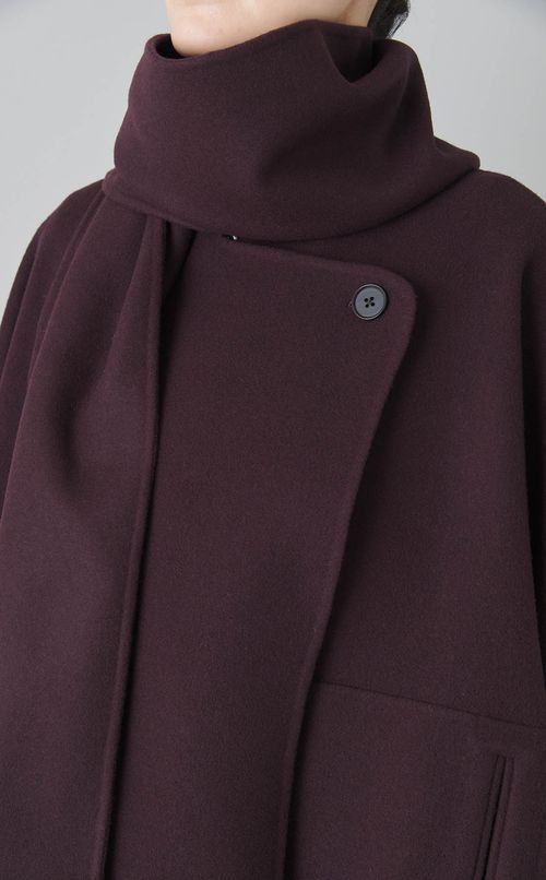 ストール付きポンチョショートコート