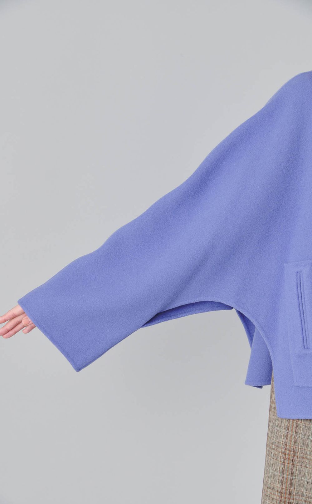 ストール付きポンチョショートコート