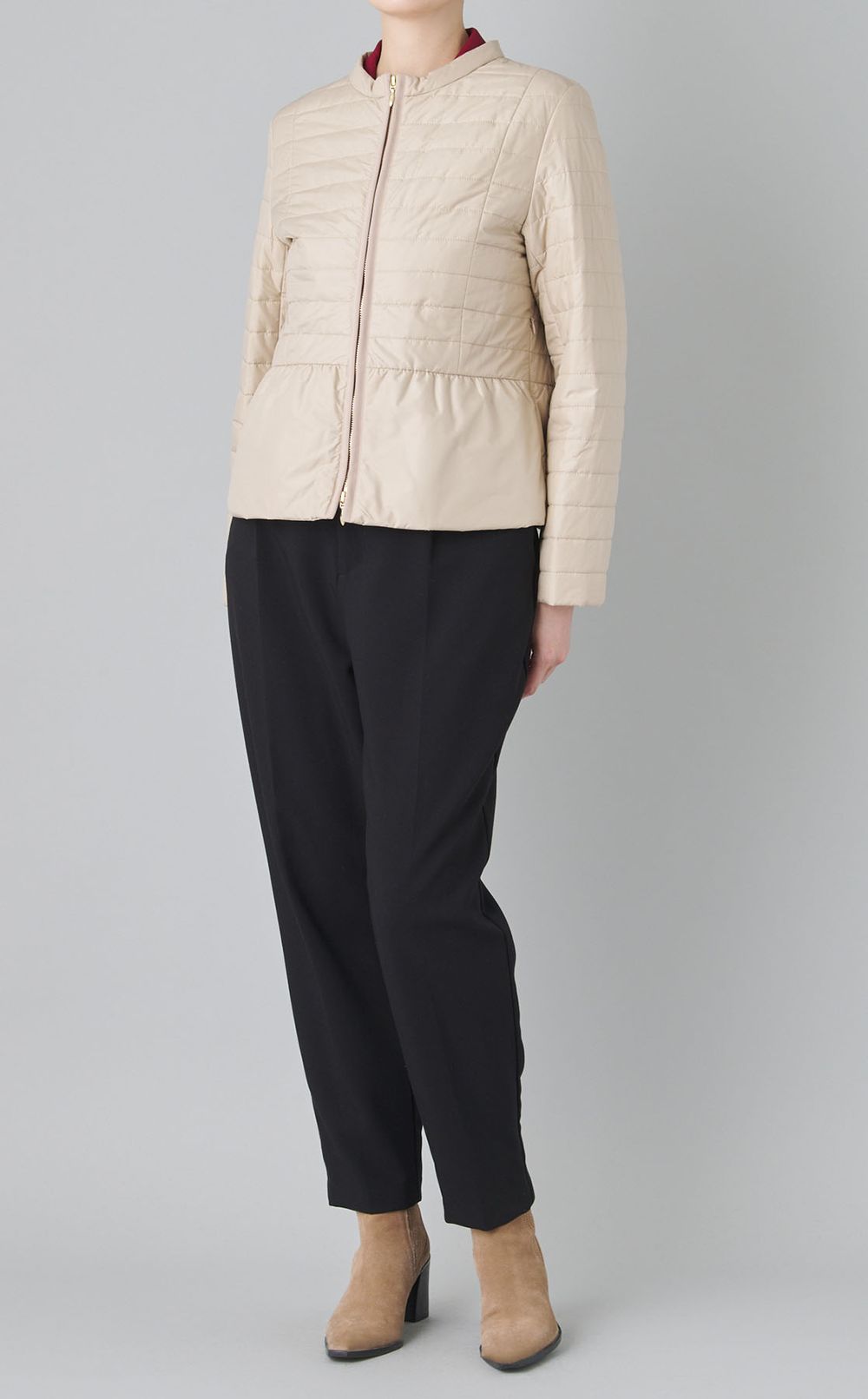 ペプラムキルトショートブルゾン