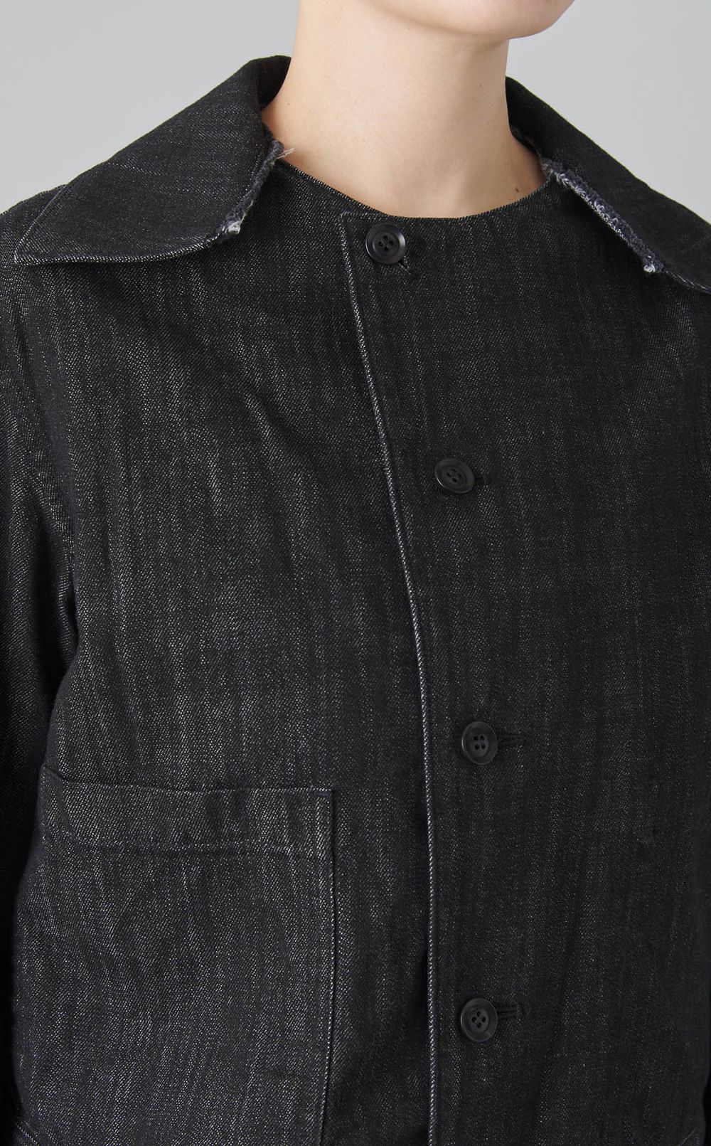 デザインカラーウォッシュドデニムブルゾン