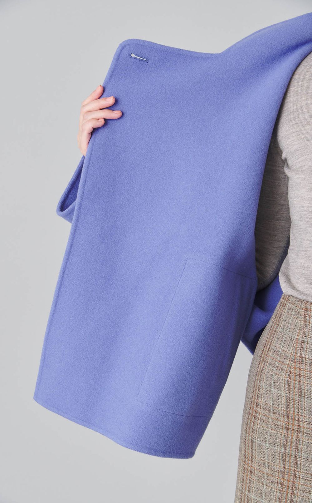 ストール付きポンチョショートコート