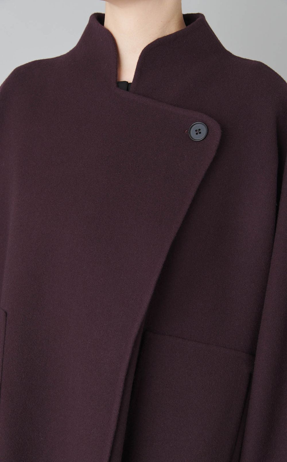 ストール付きポンチョショートコート