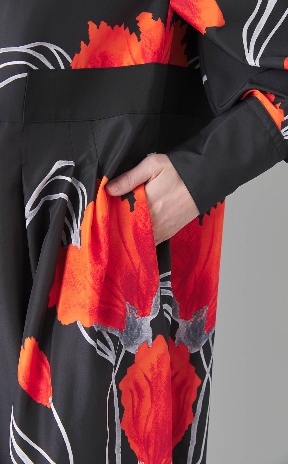 フラワープリントシャツワンピース